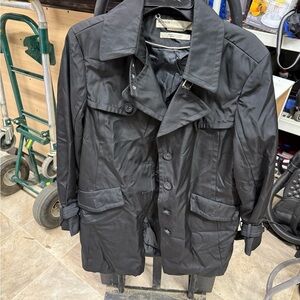 Perry Ellis Classic Black Trench Coat